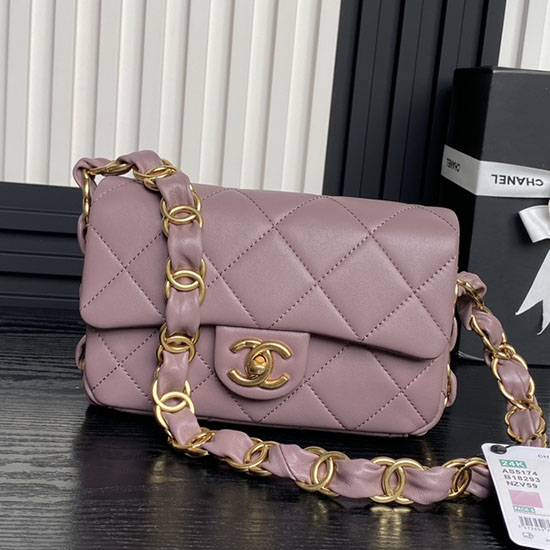 Small Chanel Lambskin Flap Bag AS5174 Purple