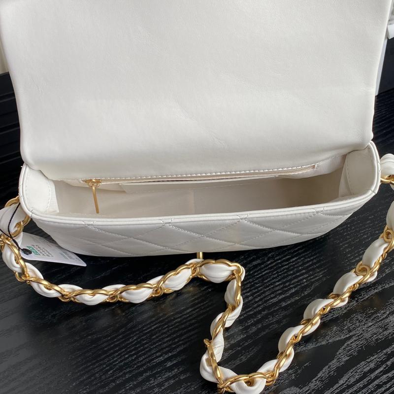 Small Chanel Lambskin Flap Bag AS5176 White