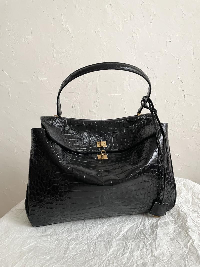 Balenciaga Rodeo Large Handbag Crocodile Embossed B789744