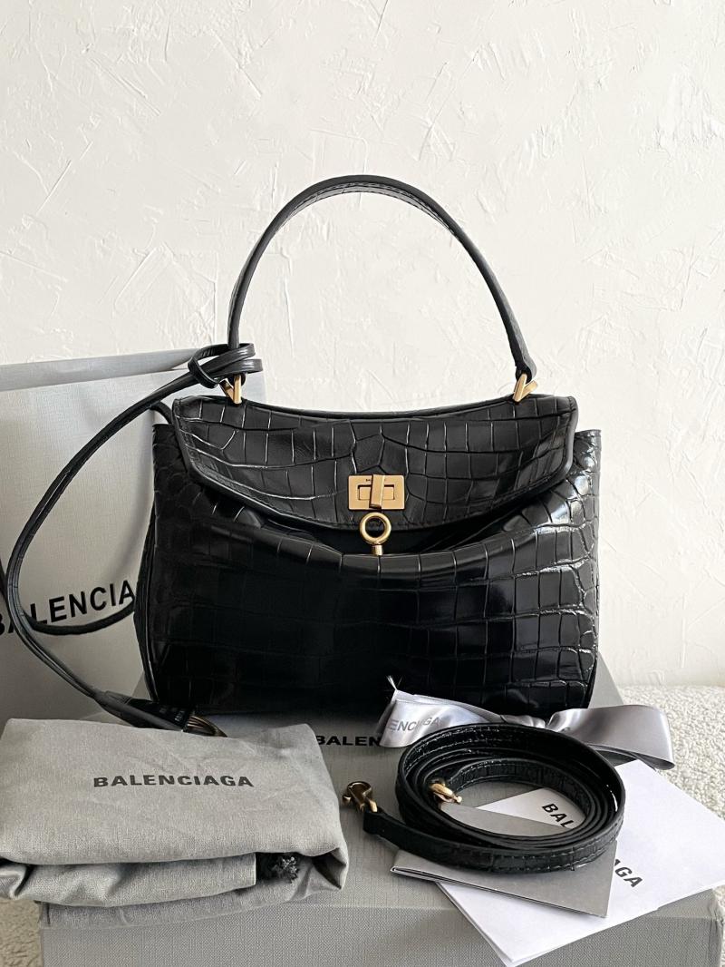 Balenciaga Rodeo Mini Handbag Crocodile Embossed B795456