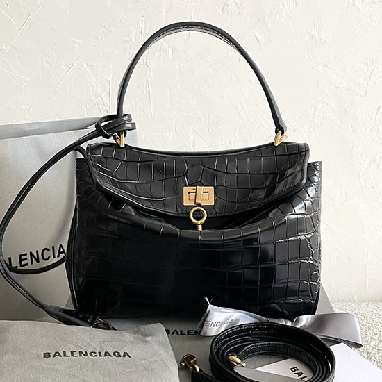 Balenciaga Rodeo Mini Handbag Crocodile Embossed B795456