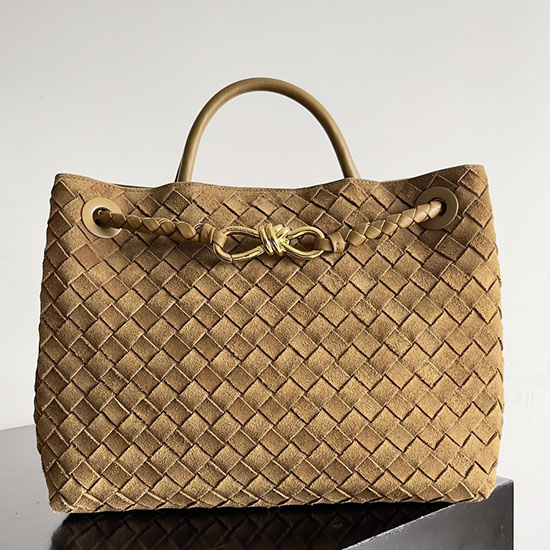 Bottega Veneta Suede Medium Andiamo Tote Bag B743572 Brown