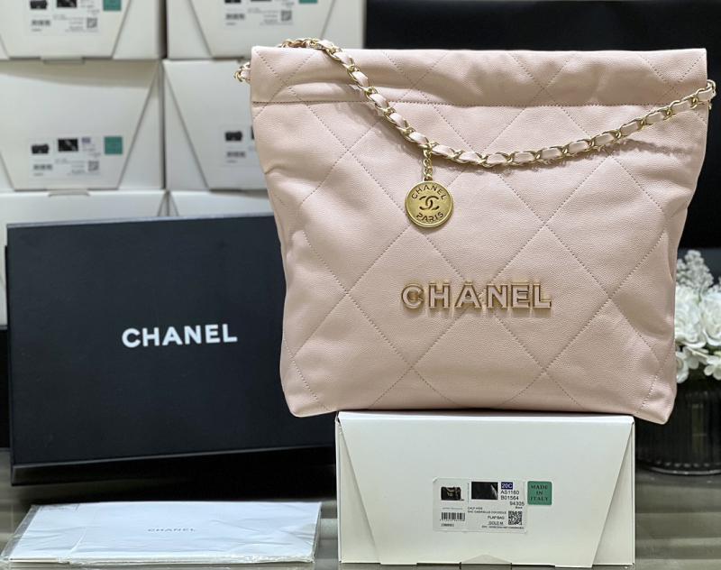 Small Chanel Grained Calfskin 22 Handbag AS3260 Pink