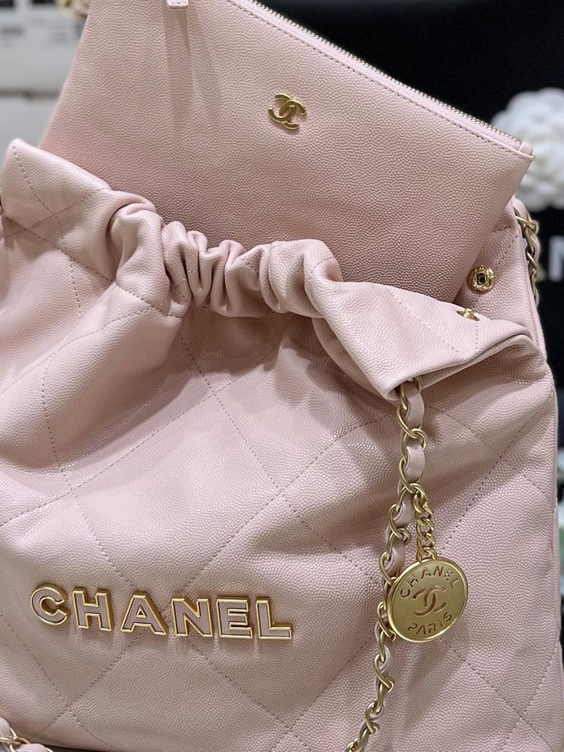 Small Chanel Grained Calfskin 22 Handbag AS3260 Pink