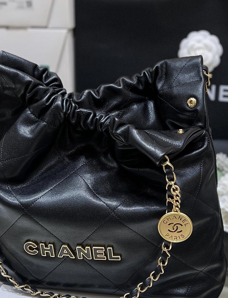 Chanel Grained Calfskin 22 Handbag AS3261 Black