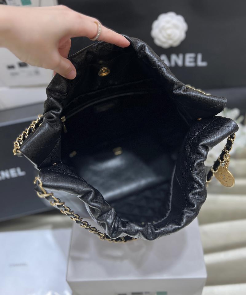 Chanel Grained Calfskin 22 Handbag AS3261 Black