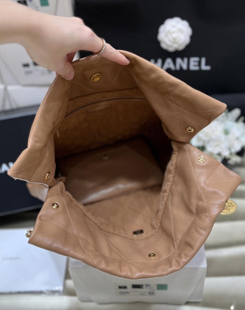 Chanel Grained Calfskin 22 Handbag AS3261 Brown