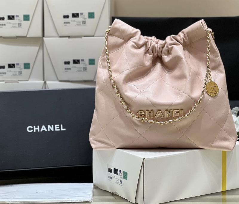 Chanel Grained Calfskin 22 Handbag AS3261 Pink