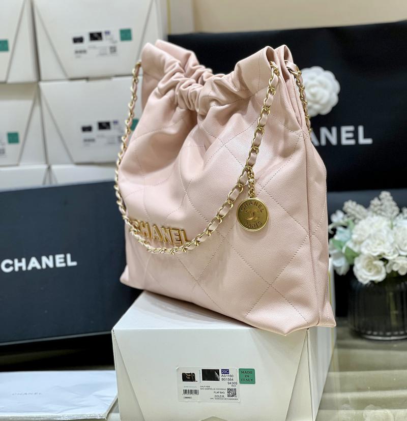 Chanel Grained Calfskin 22 Handbag AS3261 Pink