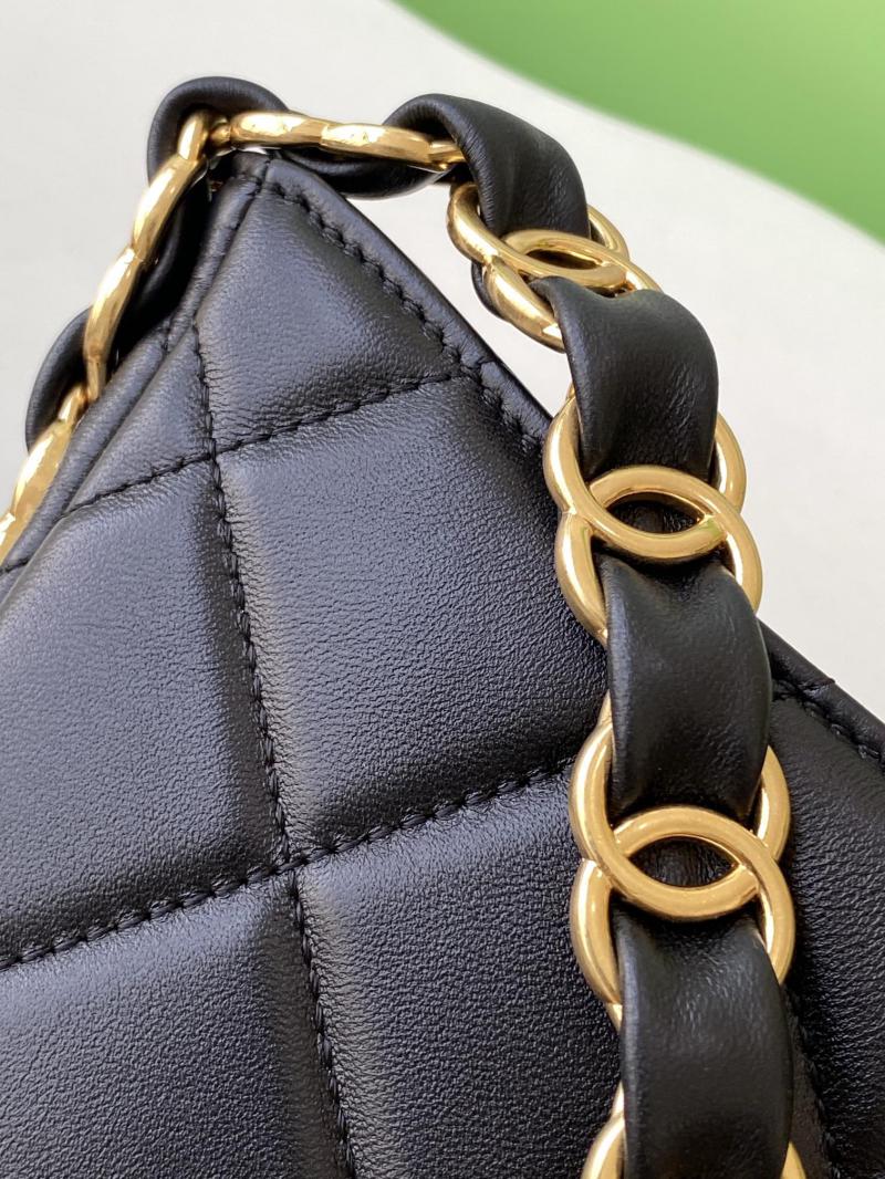 Chanel Lambskin Hobo Bag Black AS5177