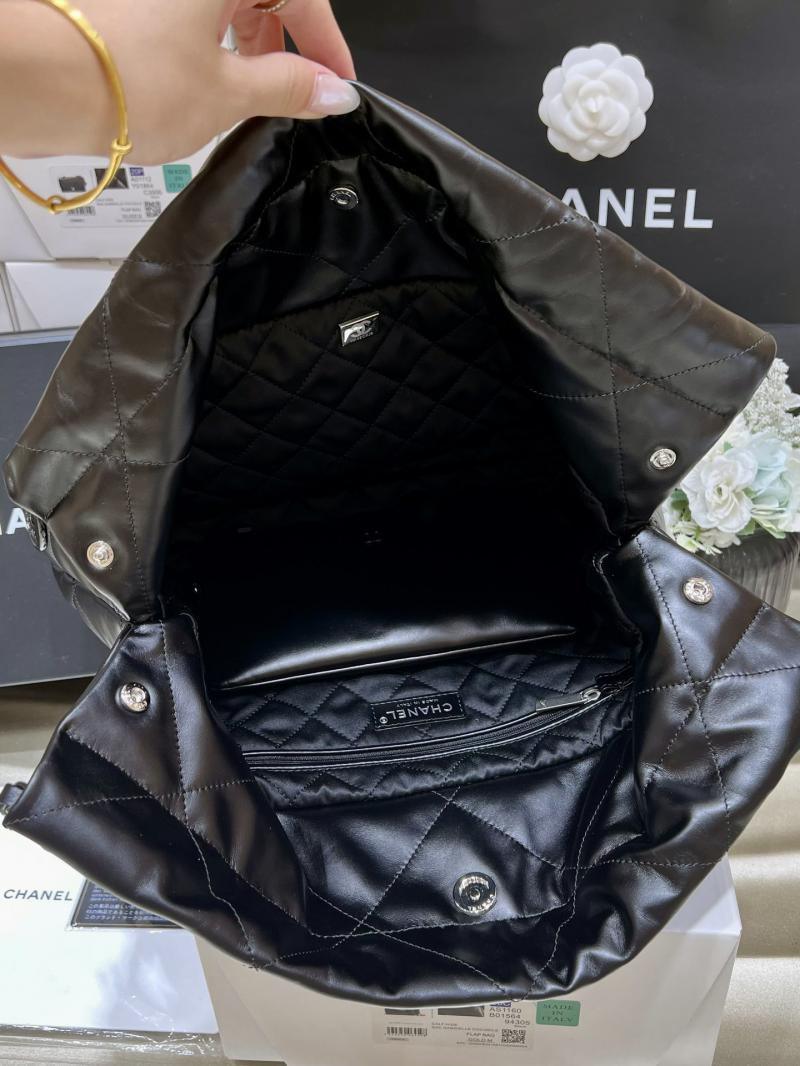 Chanel Shiny Calfskin 22 Handbag AS3261 Black