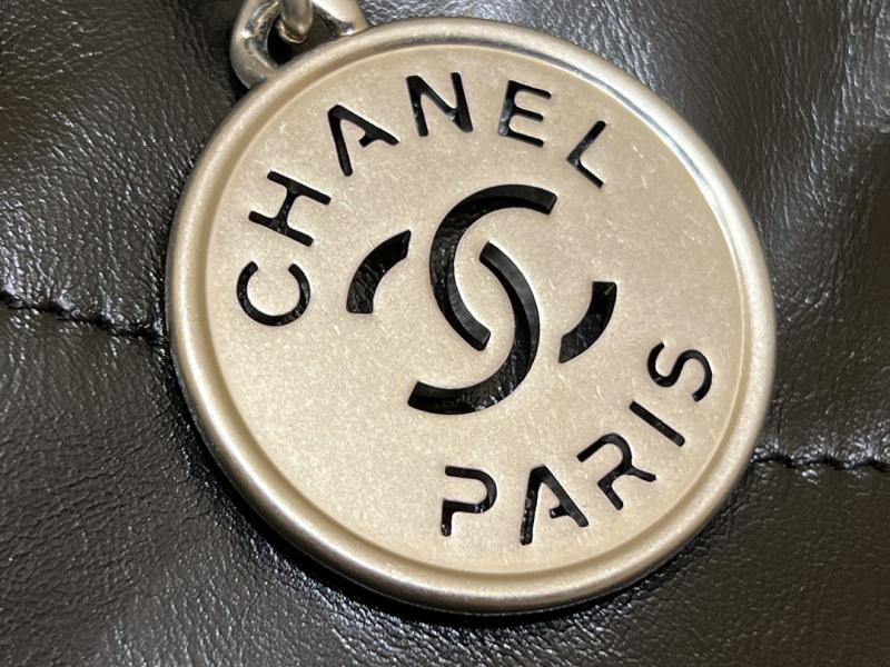 Chanel Shiny Calfskin 22 Handbag AS3261 Black