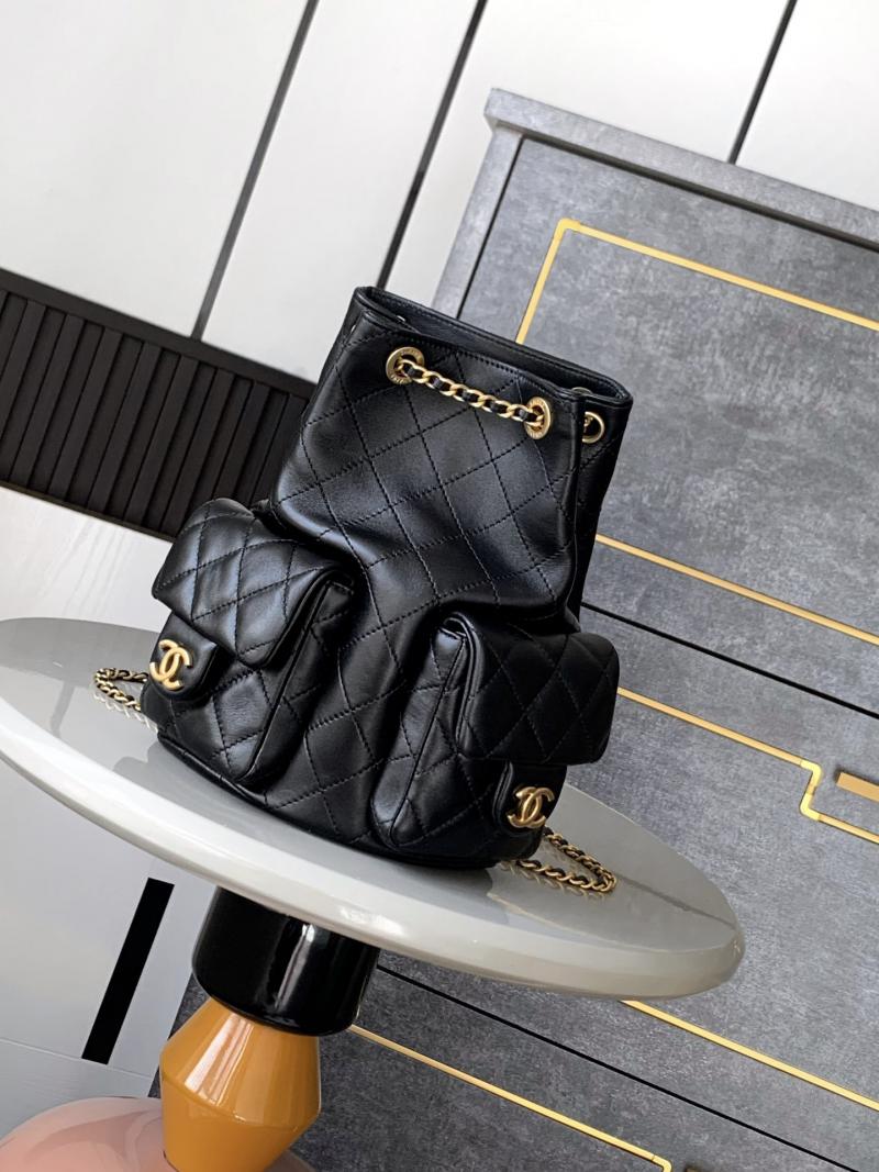 Chanel Shiny Lambskin Backpack Black AS5310