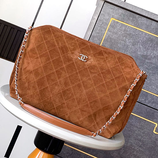 Chanel Suede Shoulder Bag AS2466 Caramel