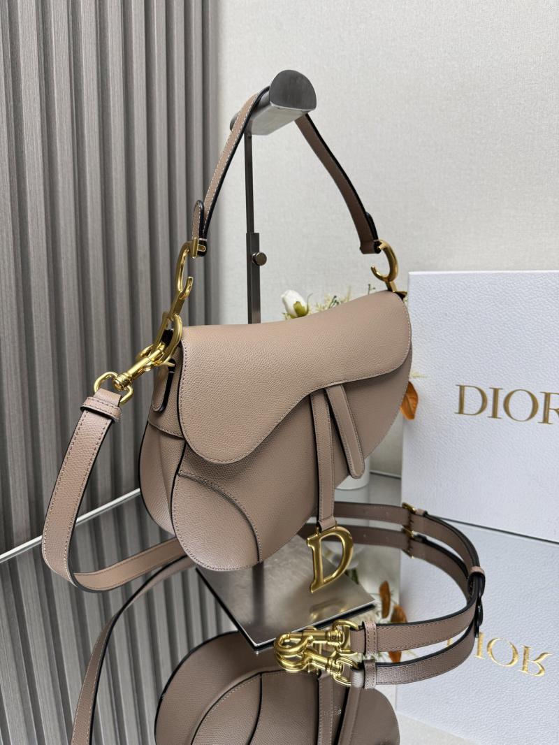 Dior Grained Calfskin Saddle Bag With Strap M0455 Beige