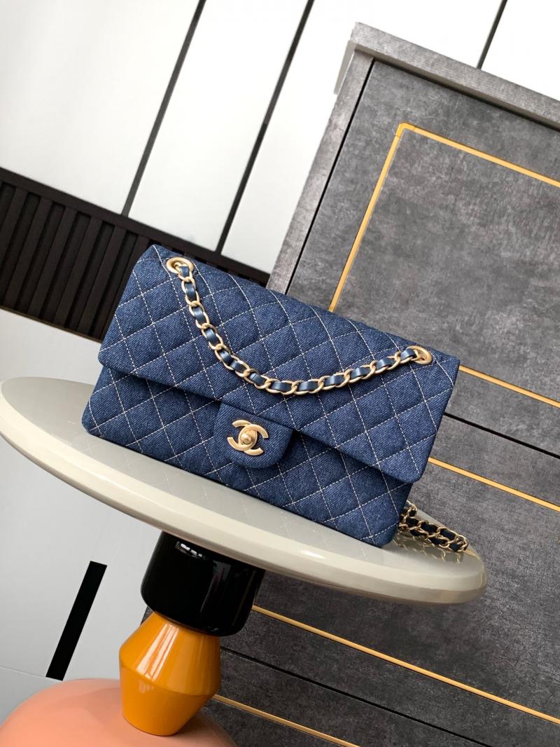 Medium Chanel Denim Flap Bag Blue A01112