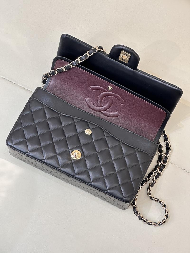 Medium Chanel Lambskin Flap Bag A01112 Black with Gold