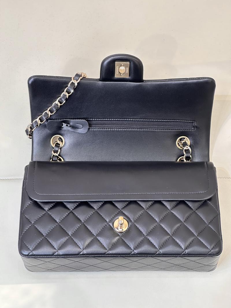 Medium Chanel Lambskin Flap Bag A01112 Black with Gold