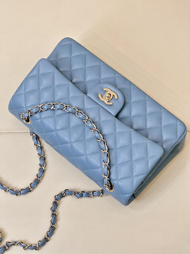 Medium Chanel Lambskin Flap Bag A01112 Blue