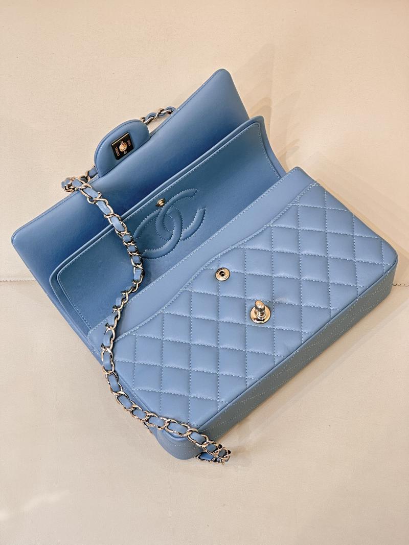 Medium Chanel Lambskin Flap Bag A01112 Blue