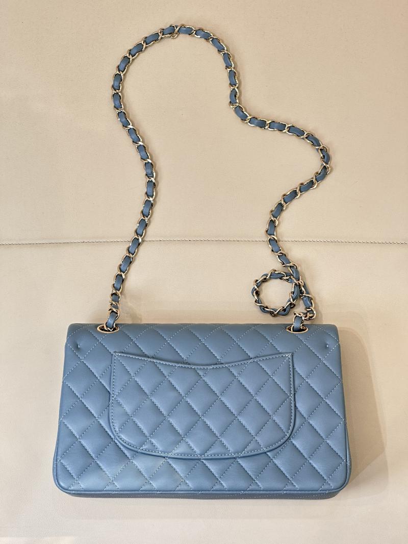 Medium Chanel Lambskin Flap Bag A01112 Blue