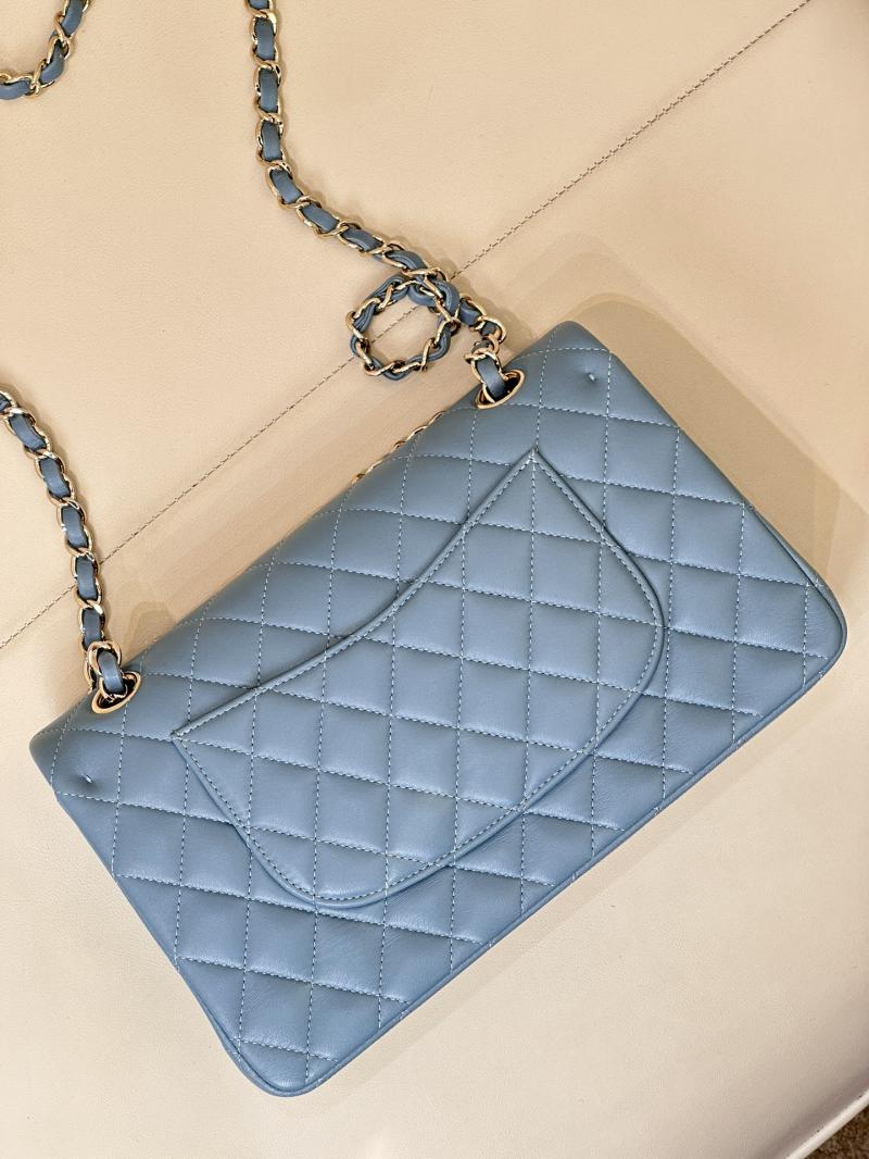 Medium Chanel Lambskin Flap Bag A01112 Blue