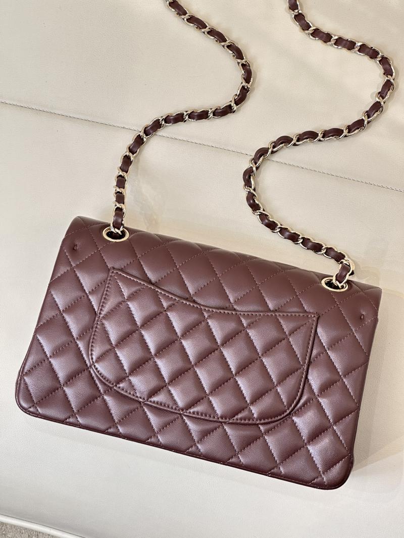 Medium Chanel Lambskin Flap Bag A01112 Burgundy