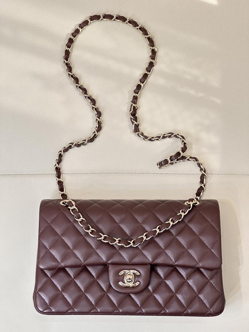 Medium Chanel Lambskin Flap Bag A01112 Burgundy