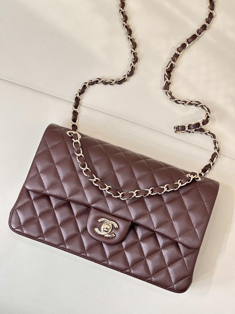 Medium Chanel Lambskin Flap Bag A01112 Burgundy