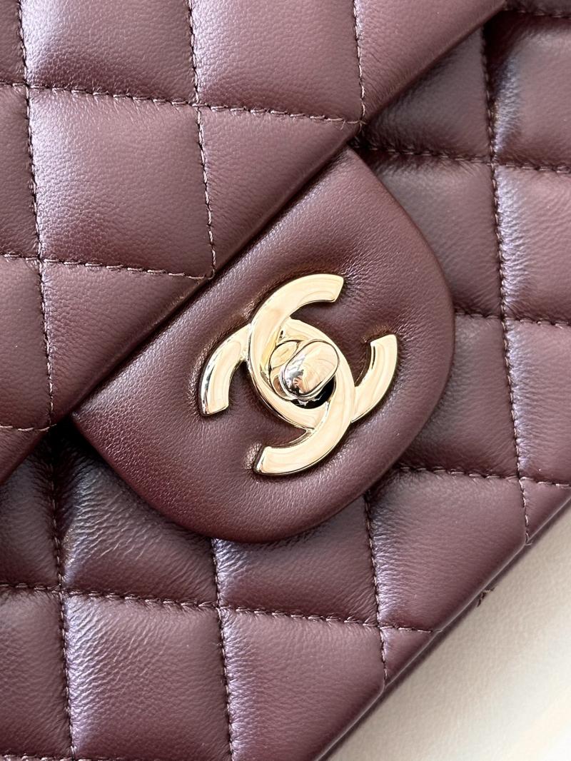 Medium Chanel Lambskin Flap Bag A01112 Burgundy