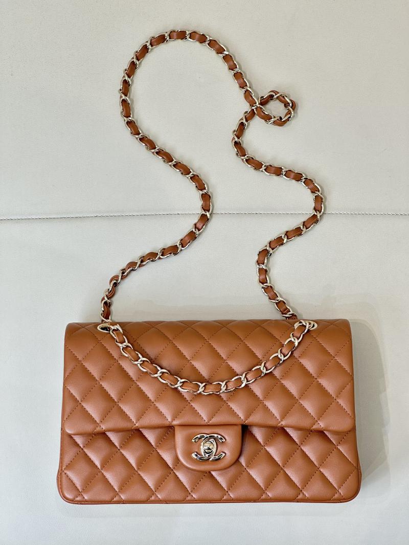 Medium Chanel Lambskin Flap Bag A01112 Caramel