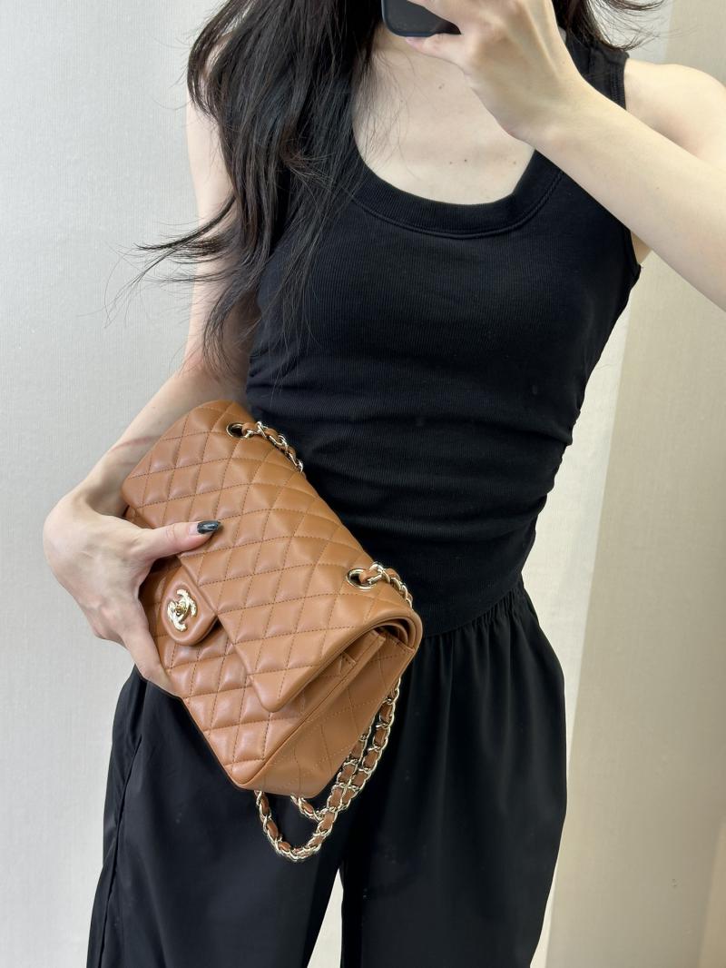 Medium Chanel Lambskin Flap Bag A01112 Caramel