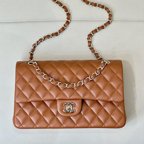 Medium Chanel Lambskin Flap Bag A01112 Caramel