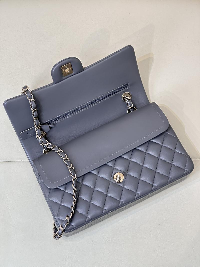 Medium Chanel Lambskin Flap Bag A01112 Grey