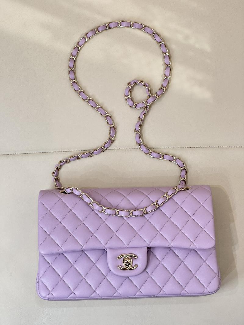 Medium Chanel Lambskin Flap Bag A01112 Purple