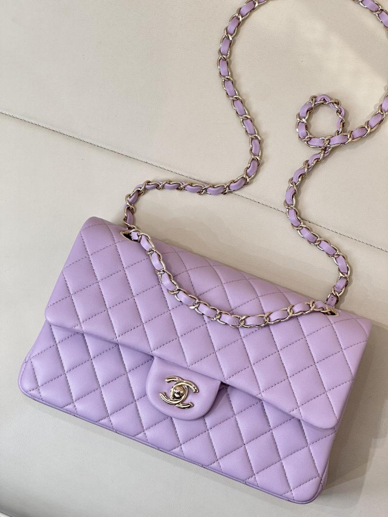 Medium Chanel Lambskin Flap Bag A01112 Purple