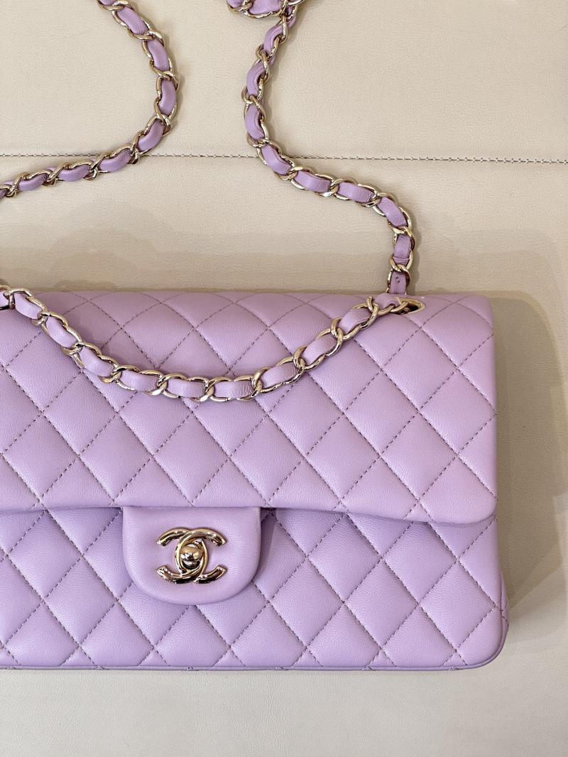 Medium Chanel Lambskin Flap Bag A01112 Purple