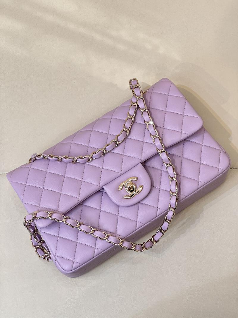 Medium Chanel Lambskin Flap Bag A01112 Purple