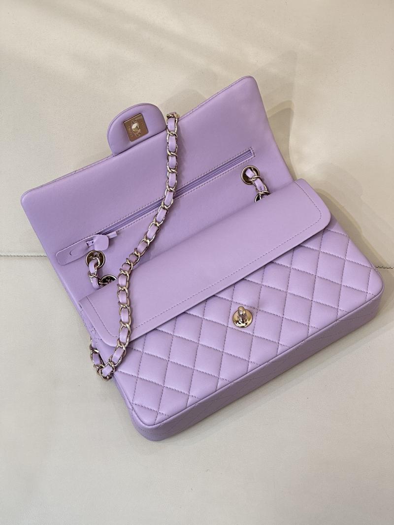 Medium Chanel Lambskin Flap Bag A01112 Purple