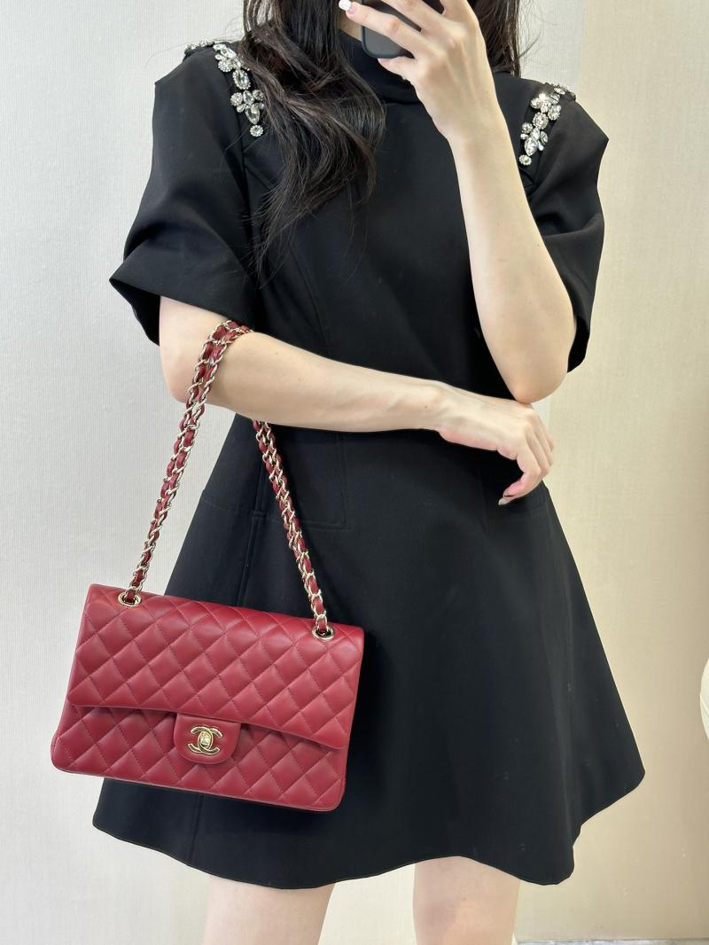 Medium Chanel Lambskin Flap Bag A01112 Red