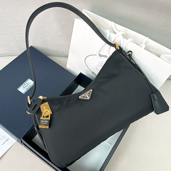 Prada Aimee large Re-Nylon and leather shoulder bag 1BC232