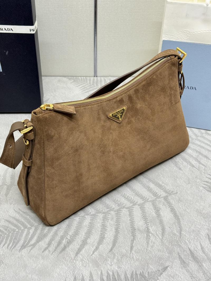 Prada Aimee large Suede shoulder bag 1BC228 Sued