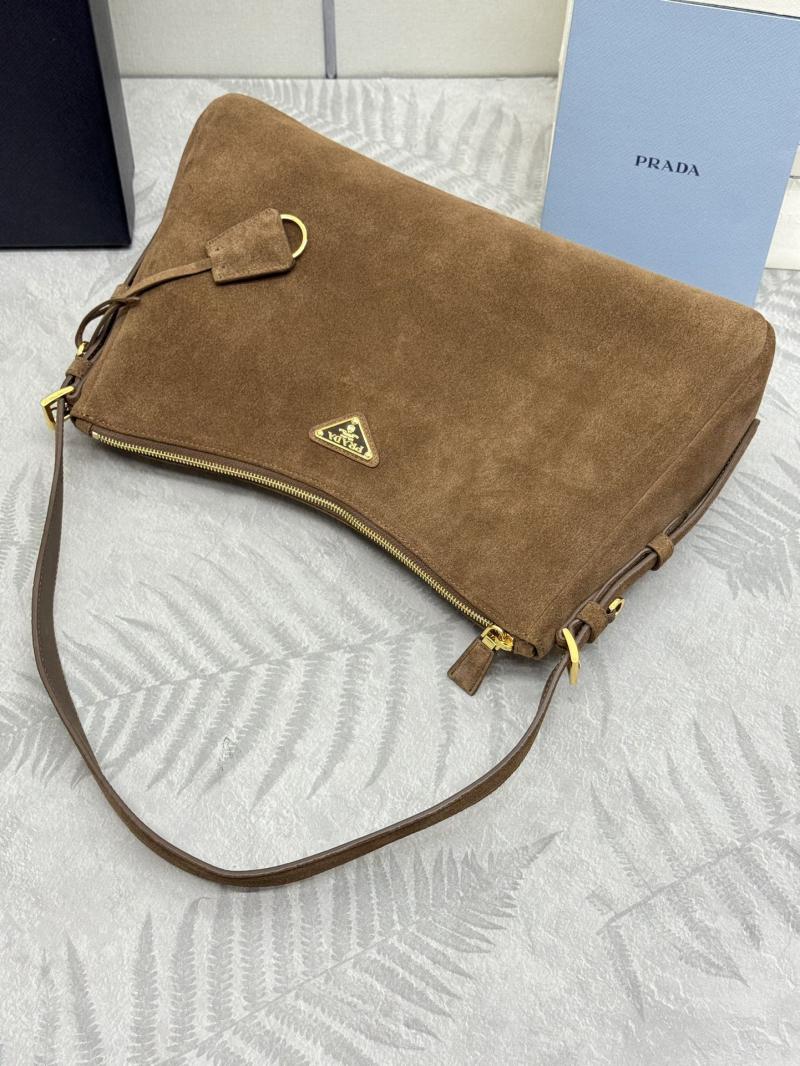 Prada Aimee large Suede shoulder bag 1BC228 Sued