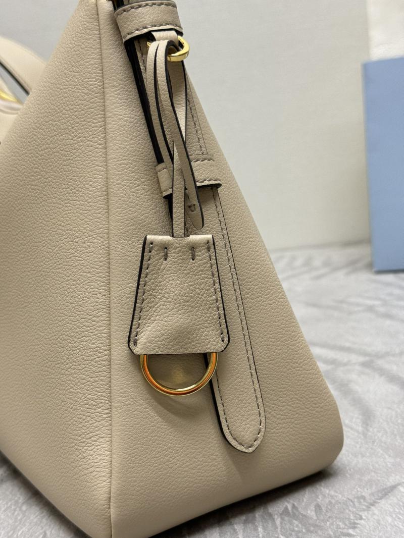 Prada Aimee large leather shoulder bag 1BC228 Beige