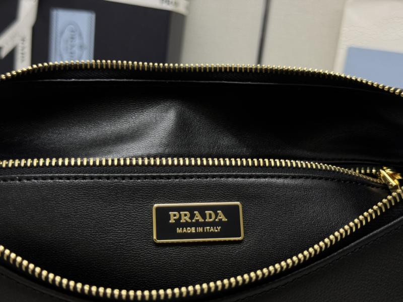 Prada Aimee large leather shoulder bag 1BC228 Black