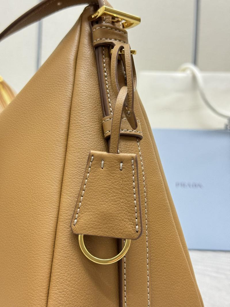 Prada Aimee large leather shoulder bag 1BC228 Caramel