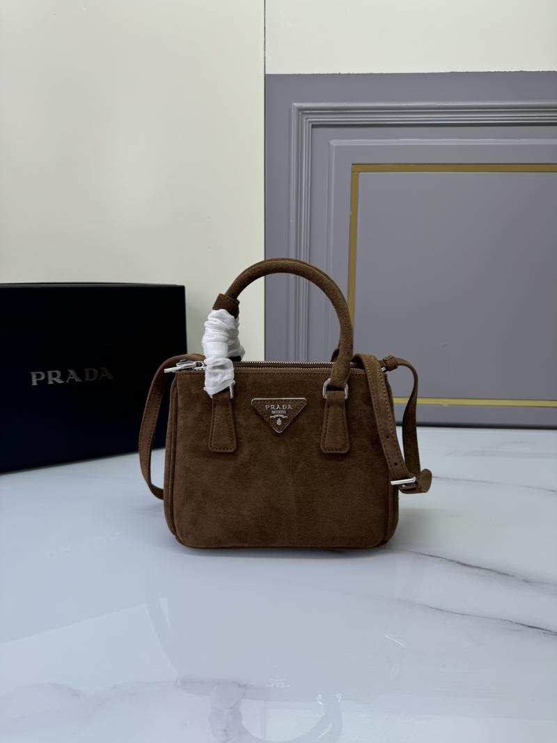 Prada Galleria Suede mini-bag Brown 1BA906