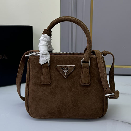 Prada Galleria Suede mini-bag Brown 1BA906