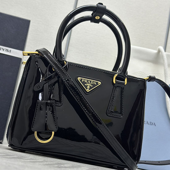 Prada Galleria patent leather mini bag 1BA906 Black