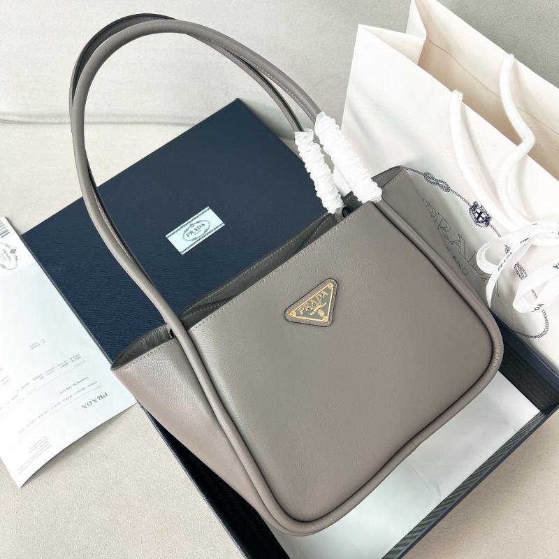 Prada Leather mini tote bag 1BG539 Grey